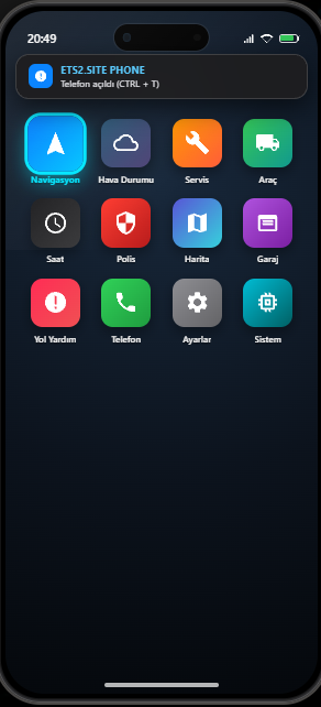 ETS2 In-Game Interactive Smartphone OS